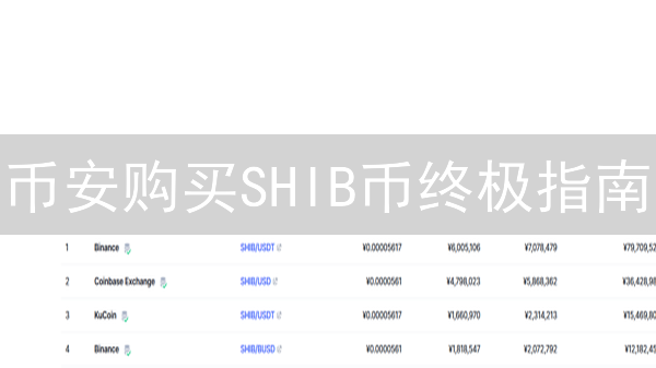 币安购买SHIB币终极指南：新手也能轻松上手！